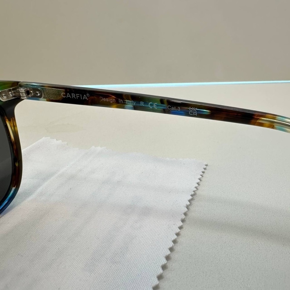 ✨ Carfia Polarized Sunglasses – Unisex – Tortoise / Blue Accents - Picture 12 of 14
